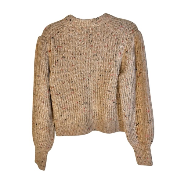 French Connection Size M Sweater Natalya Ribbed Sweater Camel Multi Wool Alpaca - Picture 3 of 11